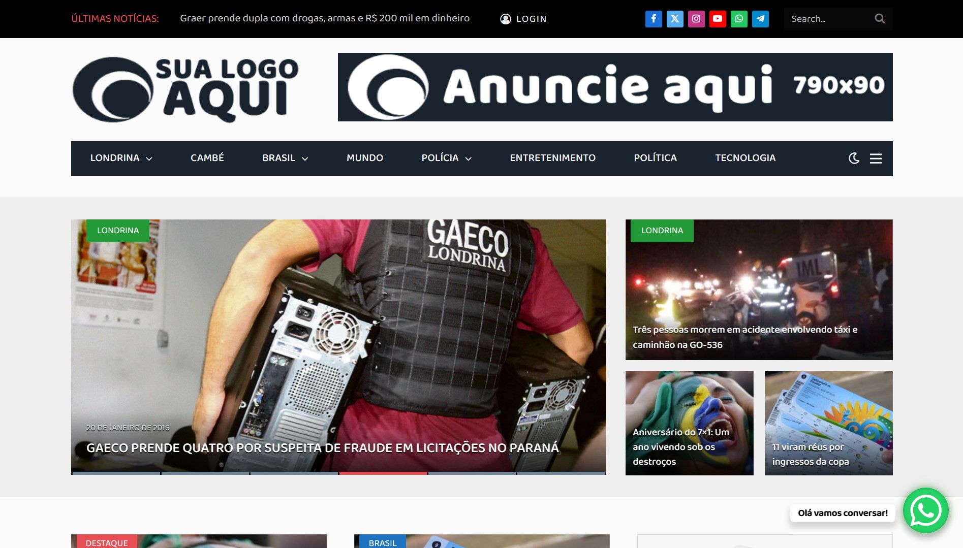 Portal De Notícias Em WordPress Responsivo Admin – Divino Silva – Vendas de Sites