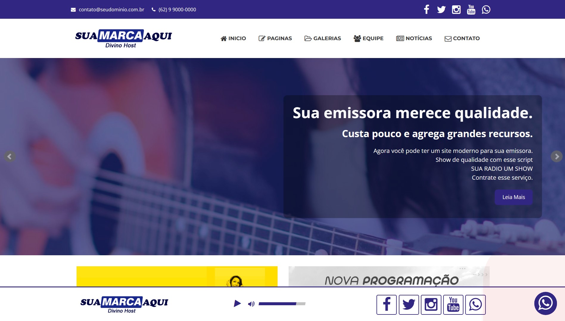 Web Rádio V2 - CMS Gerenciável 100% Responsiva