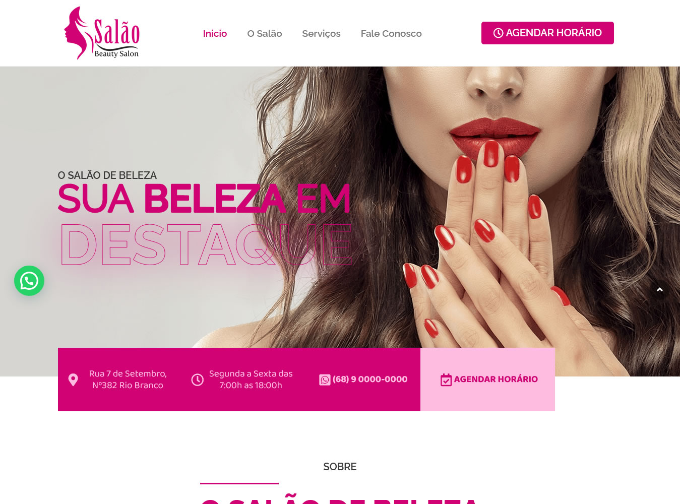 Site para Salão de Beleza em WordPress + Elementor