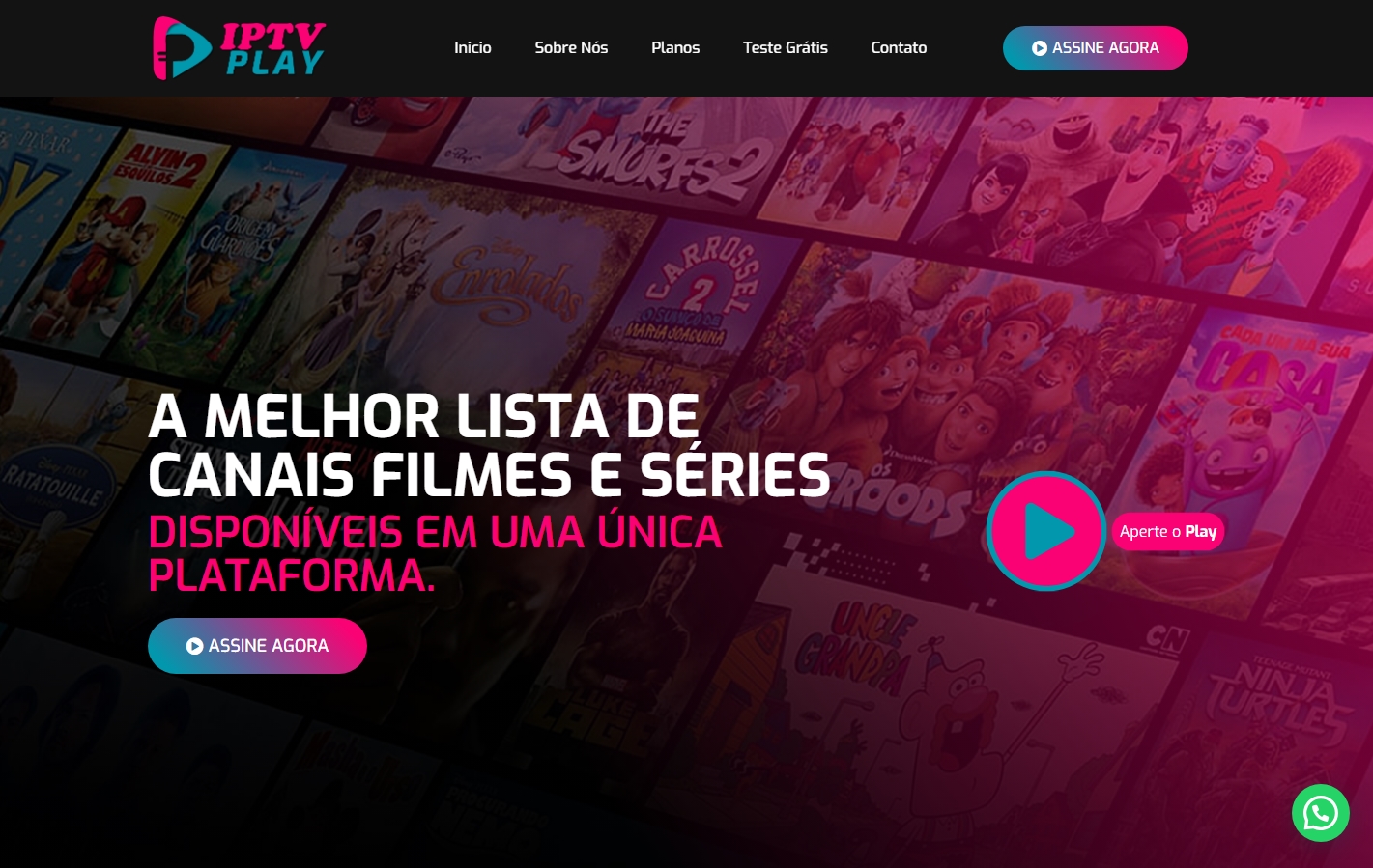 Site para IPTV em WordPress