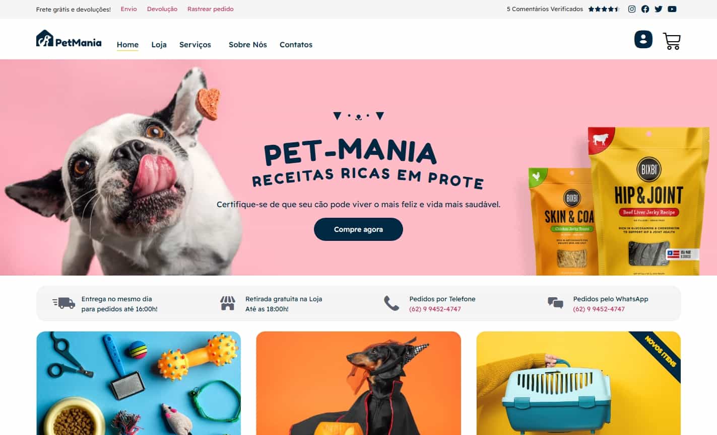 Loja Pet Shop WooCommerce