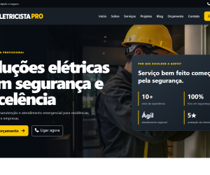 Site Profissional para Eletricista com Painel Administrativo