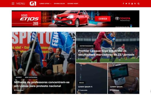 Portal de Noticias Clone G1 em WordPress Responsivo