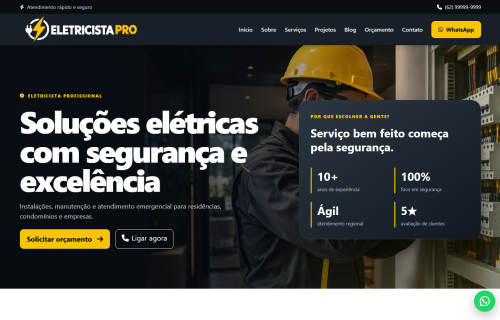 Site Profissional para Eletricista com Painel Administrativo