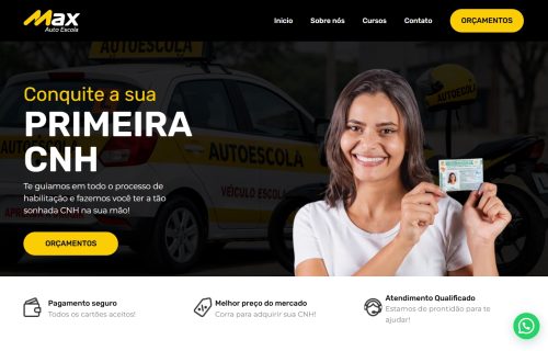 Template Site para Auto Escolas 100% Editável Elementor